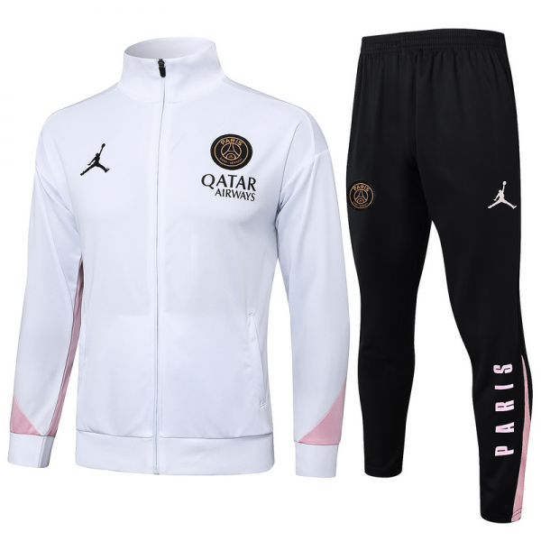 2024/25 Paris White Jacket Training Suit Set Football Team Shirt Sports Fashion