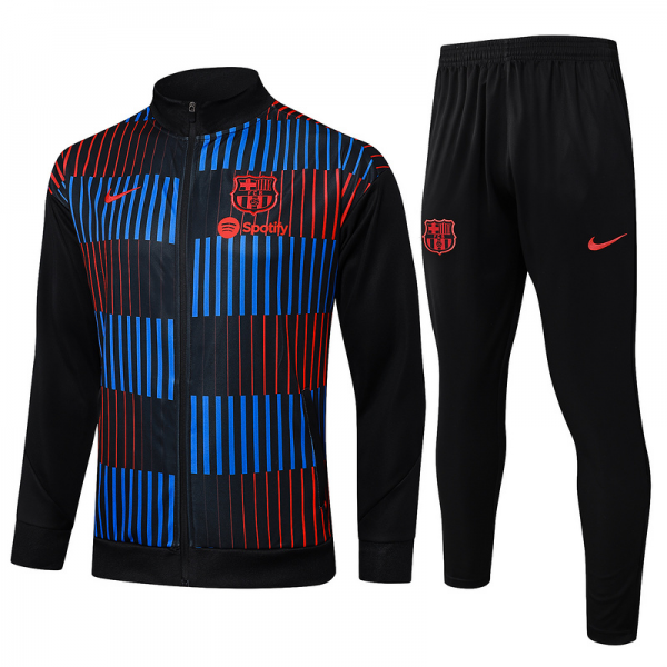 2024/25 Barcelona Black Jacket Training Suit Set Football Team Shirt Sports Fashion