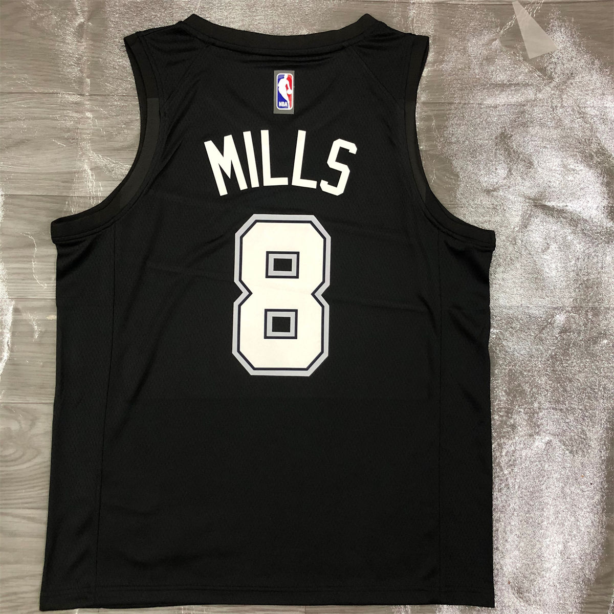 NBA San Antonio Spurs V-Neck Black jersey MILLS#8 S-XXL