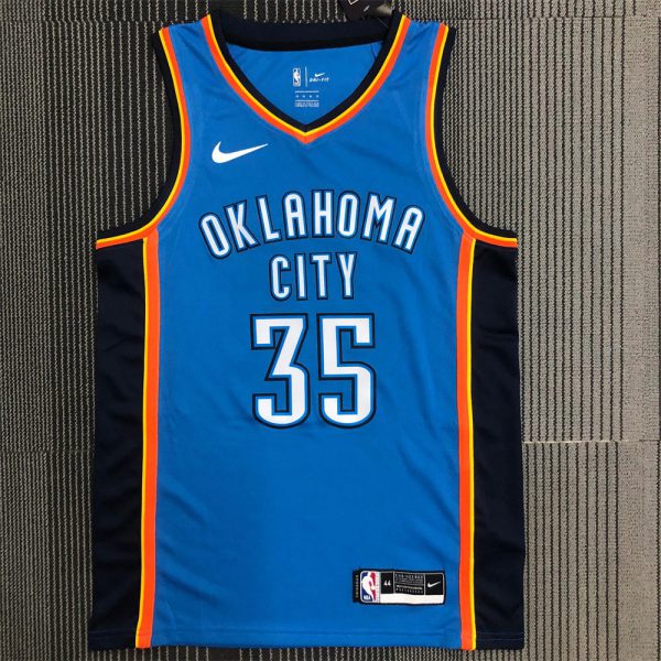 NBA Oklahoma City Thunder V-Neck Blue Jersey DURANT#35 S-XXL