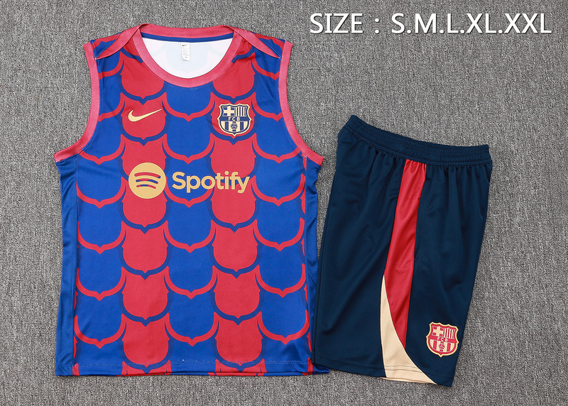 24/25 Barcelona Red Blue Training Set Shirt and Shorts