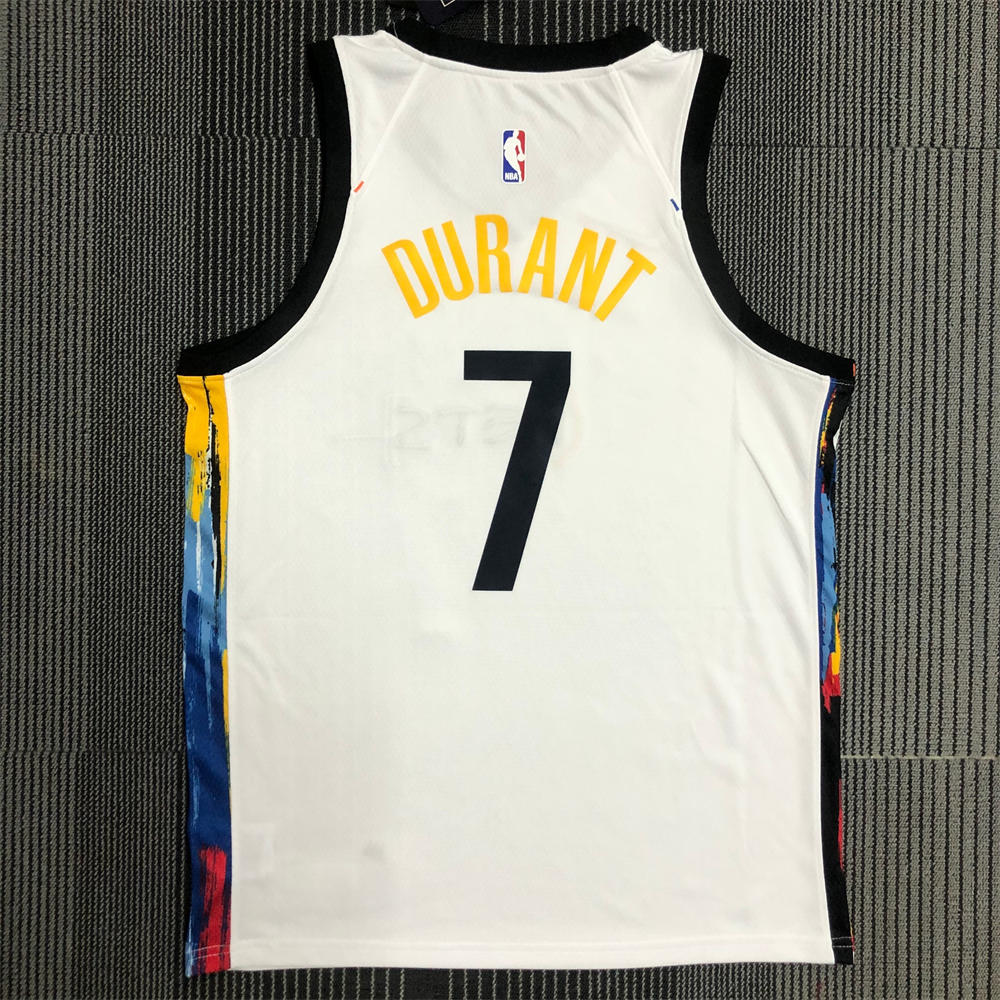 NBA Brooklyn Nets V-Neck White Jersey DURANT#7 S-XXL