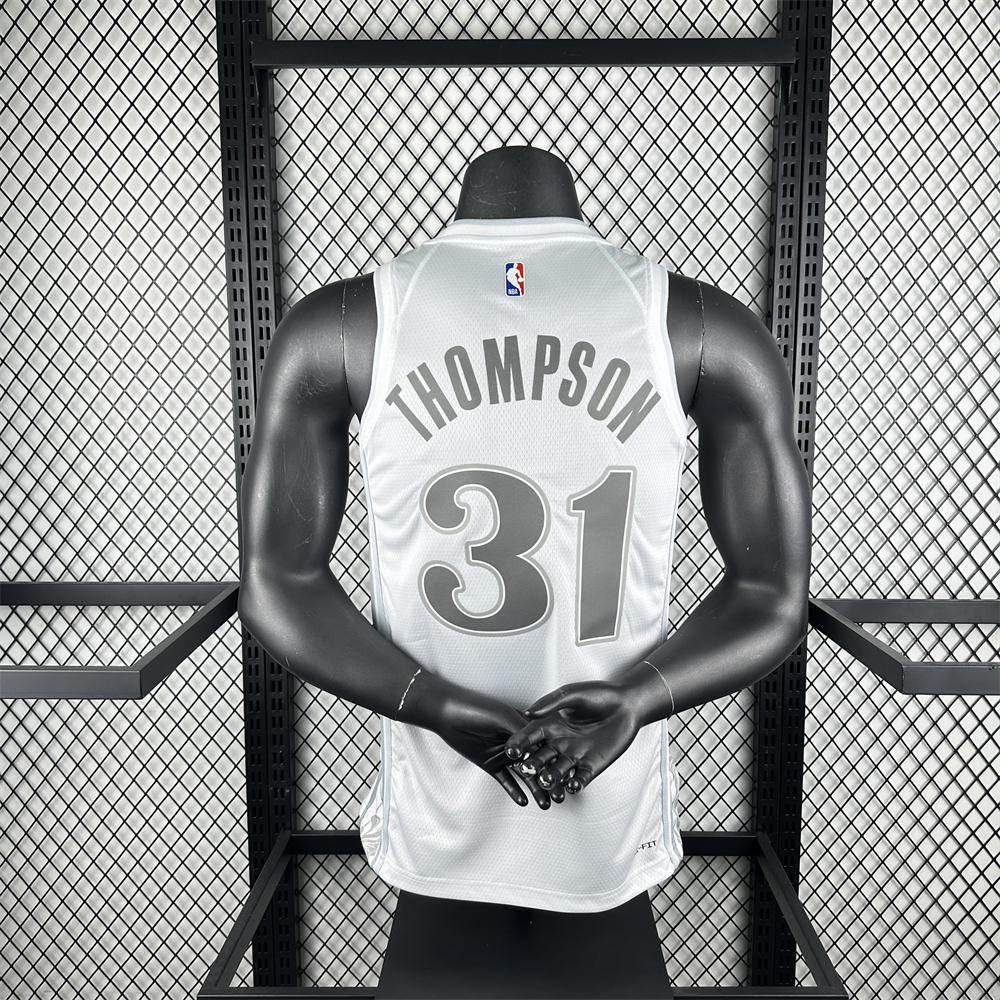 NBA Dallas Mavericks 24/25 City Edition V-Neck White Jersey THOMPSON#31 S-XXL