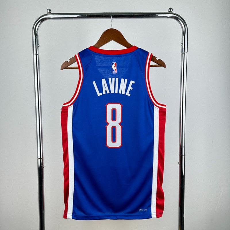 NBA Scaramento Kings 2024 V-Neck City Edition Blue jersey LAVINE#8 S-XXL