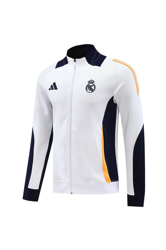 2024 Real Madrid White Jacket Training Suit Set Football Team Shirt Sports Fashion