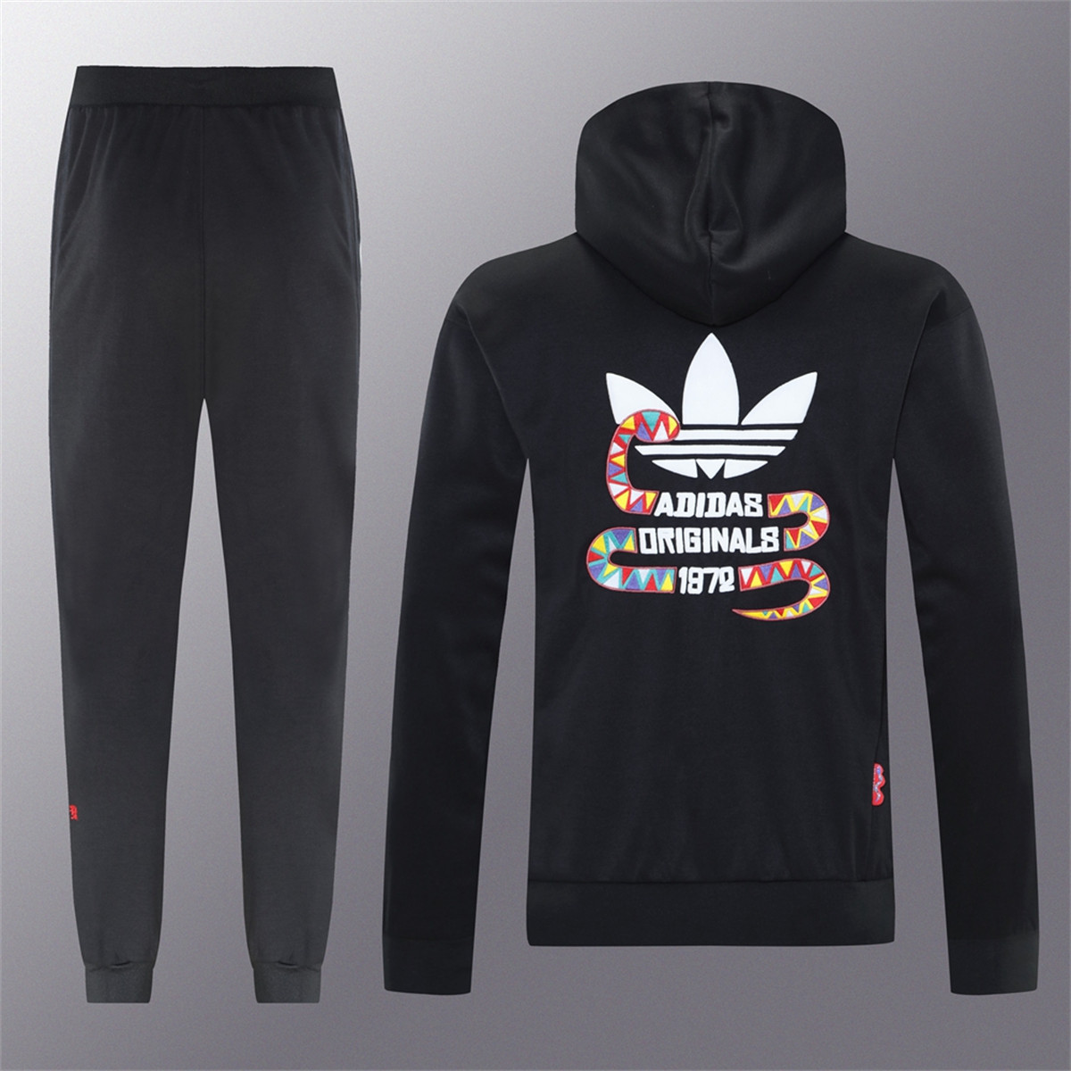 2025 Adidas Black Hoodie Jacket Kit Set Football Team Shirt Sports Fashion