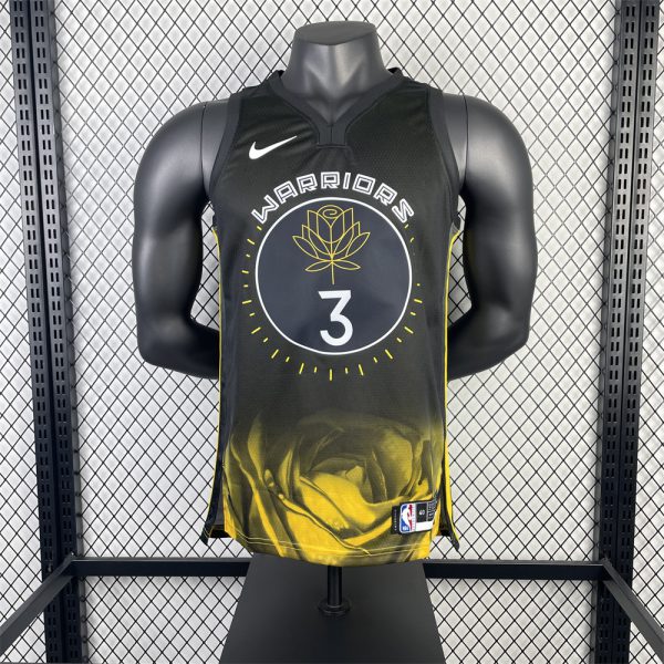 NBA Golden State Warriors V-Neck Black City Edition Jersey PAUL#3 S-XXL