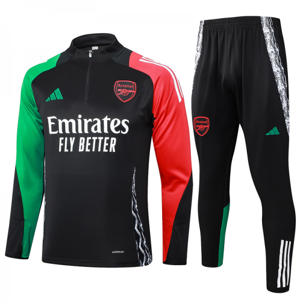 24/25 Arsenal Black Long-sleeved half-pull training kit Football team kit
