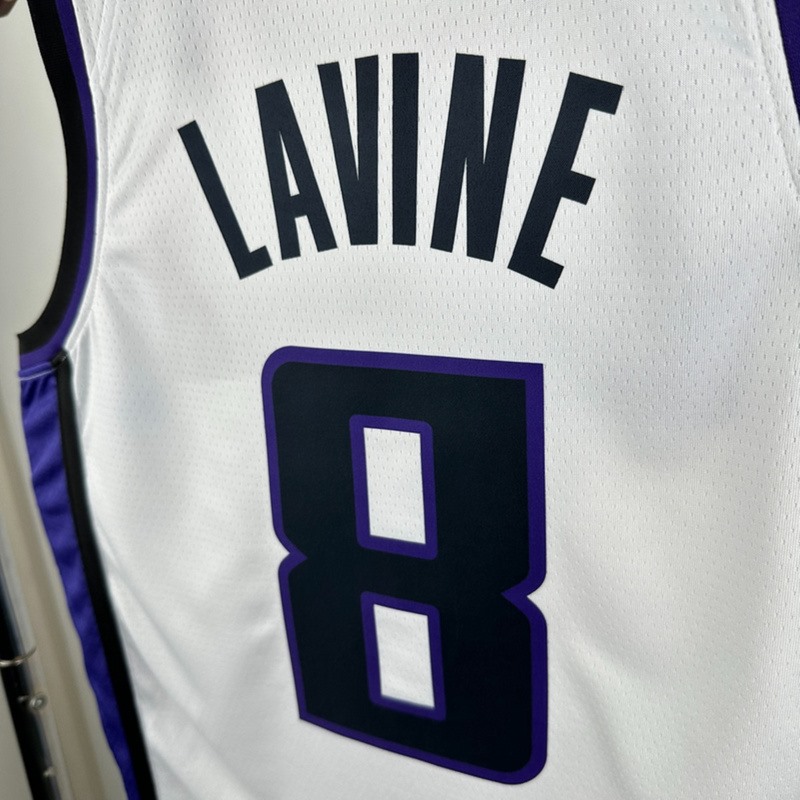 NBA Scaramento Kings 2024 V-Neck White jersey LAVINE#8 S-XXL
