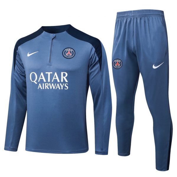 202526 Paris grey Long-sleeved half-pull training kit Football team kit