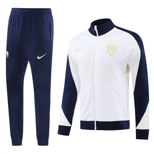 2024 Pumas UNAM White Jacket Training Suit Set Football Team Shirt Sports Fashion