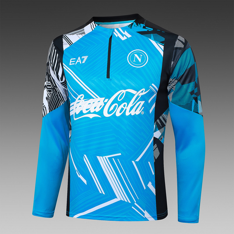 24/25 Naples Take blue Long-sleeved half-pull training kit Football team kit