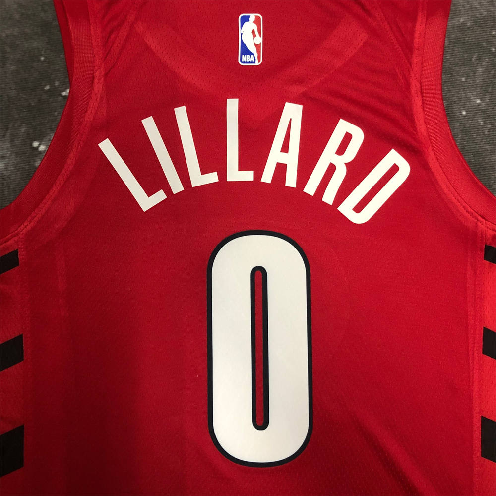 NBA Portland Trail Blazers V-Neck JORDAN Edition White Jersey LILLARD#0 S-XXL