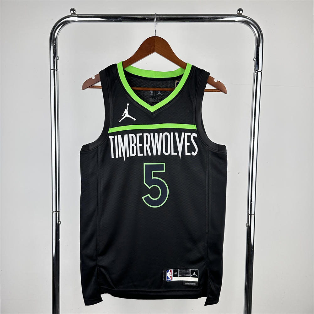 NBA Minnesota Timberwolves 2024 JORDAN Edition V-Neck Black Jersey EDWARDS#5 S-XXL