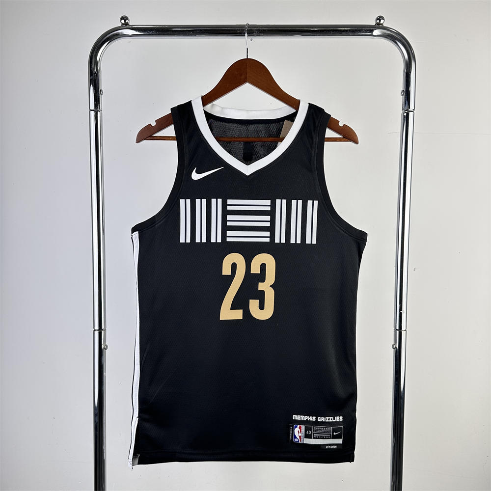 NBA Memphis Grizzies 2024 City Edition V-Neck Black Jersey ROSE#23 S-XXL