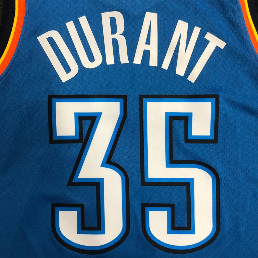 NBA Oklahoma City Thunder V-Neck Blue Jersey DURANT#35 S-XXL