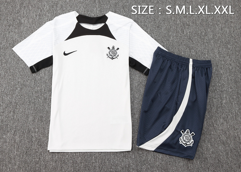 24/25 Corinthians light gray raining Set Shirt and Shorts