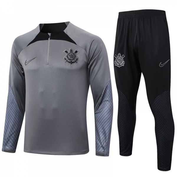 24/25 Corinthians Grey Long-sleeved half-pull training kit Football team kit