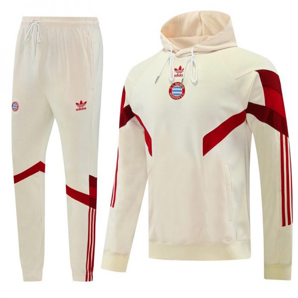 2024 Bayern Munich Beige Hoodie Jacket Kit Set Football Team Shirt Sports Fashion