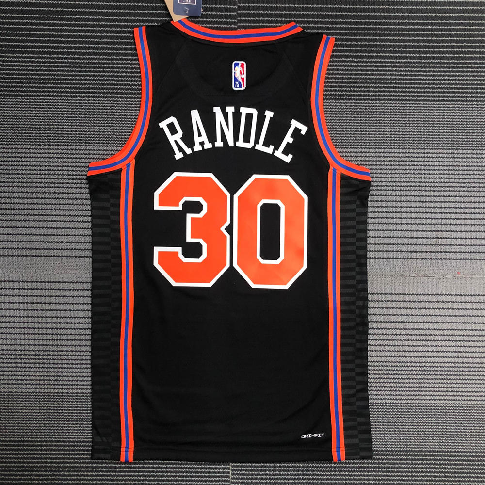 NBA New York Knicks Round Neck Black 75th Anniversary jersey RANDLE#30 S-XXL