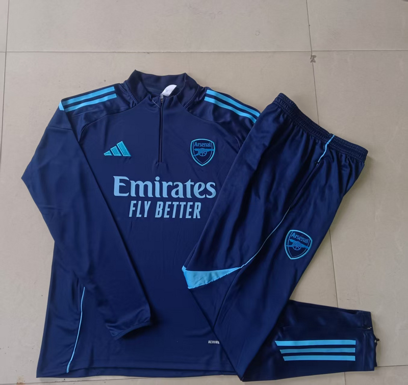 202526 Arsenal Royal blue Long-sleeved half-pull training kit Football team kit