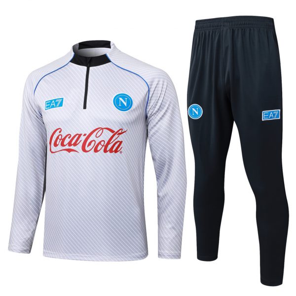 2025/26 Naples light gray Long-sleeved half-pull training kit Football team kit