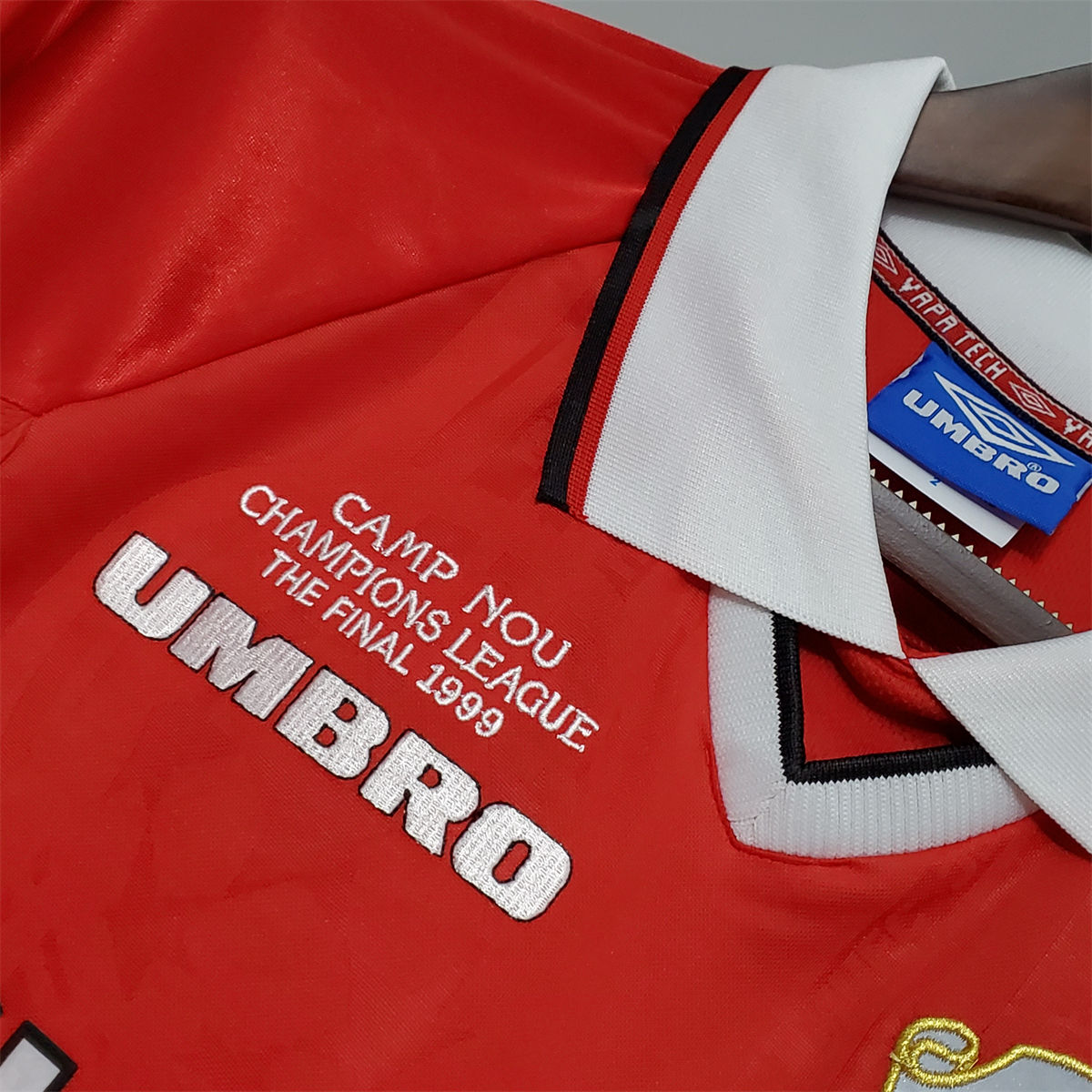 Retro Manchester United 99/00 long-sleeved Champions League version home jersey Fan Version