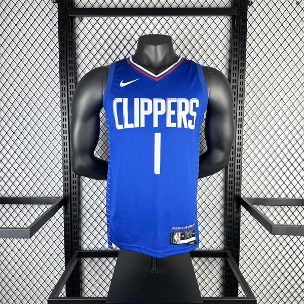 NBA Los Angeles Clippers 2023 V-Neck Blue Jersey HARDEN#1 S-XXL