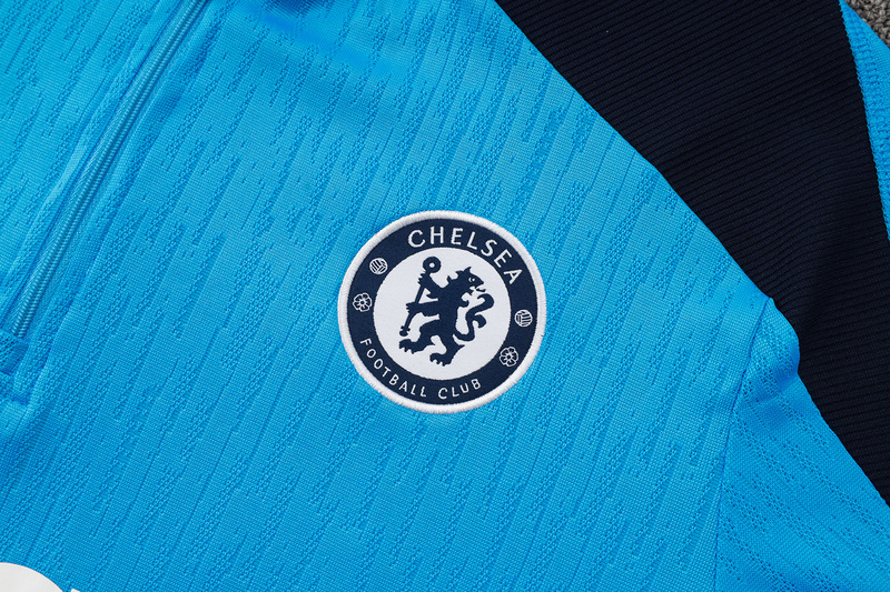 24/25 Chelsea Take blue Long-sleeved half-pull training kit Football team kit