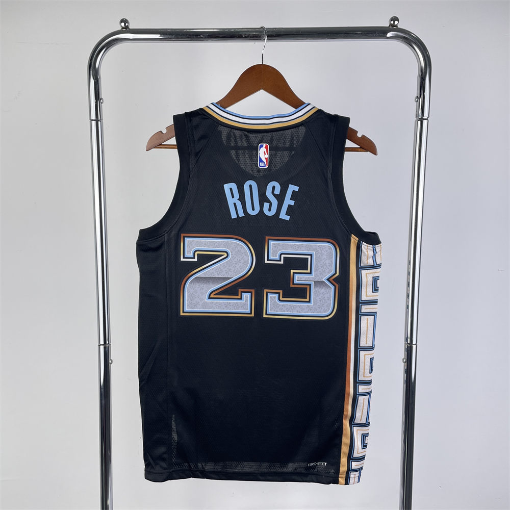 NBA Memphis Grizzies V-Neck Black Jersey ROSE#23 S-XXL