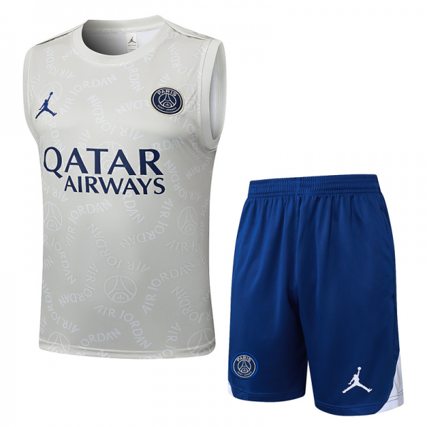 2025/26 Paris Light gray Training Set Shirt and Shorts