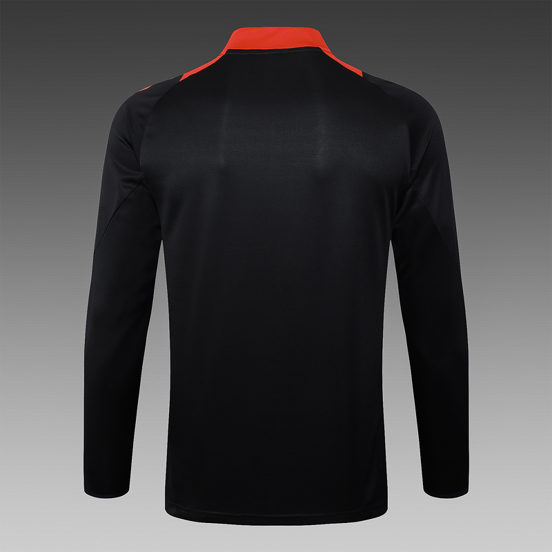 24/25 Internacional Black Long-sleeved half-pull training kit Football team kit