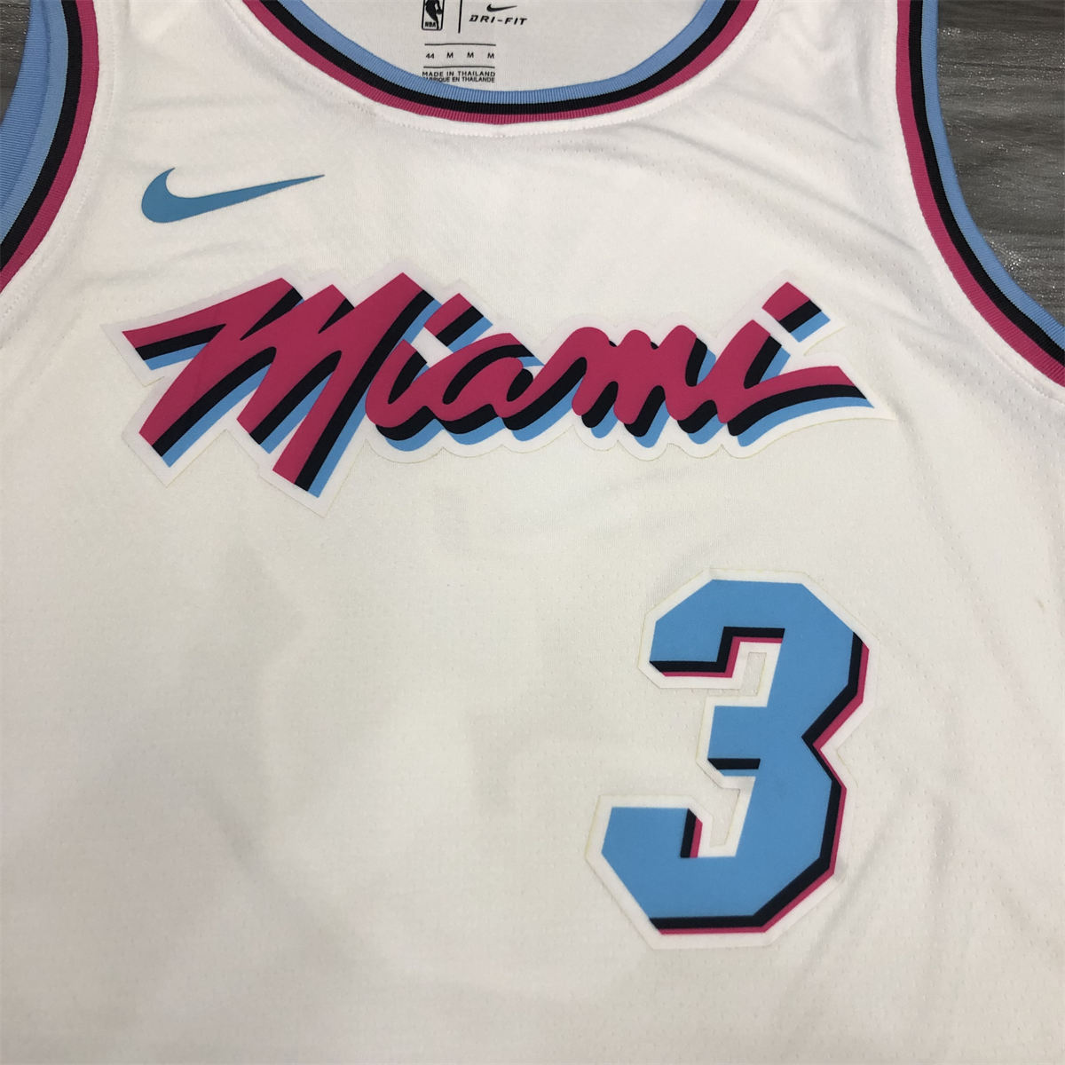 NBA Miami Hearts round neck Whitw Jersey Wade#3 S-XXL