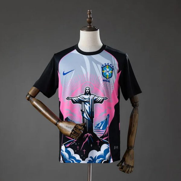 2026 Brazil Jesus Gray & Pink Edition Jersey Fan version