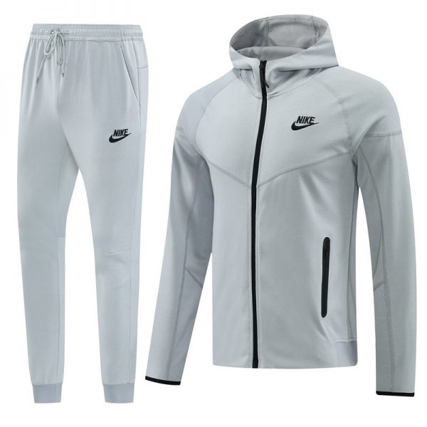 2024 Nike Grey Hoodie Jacket Kit Set Football Team Shirt Sports Fashion
