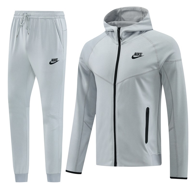 2024 Nike Grey Hoodie Jacket Kit Set Football Team Shirt Sports Fashion