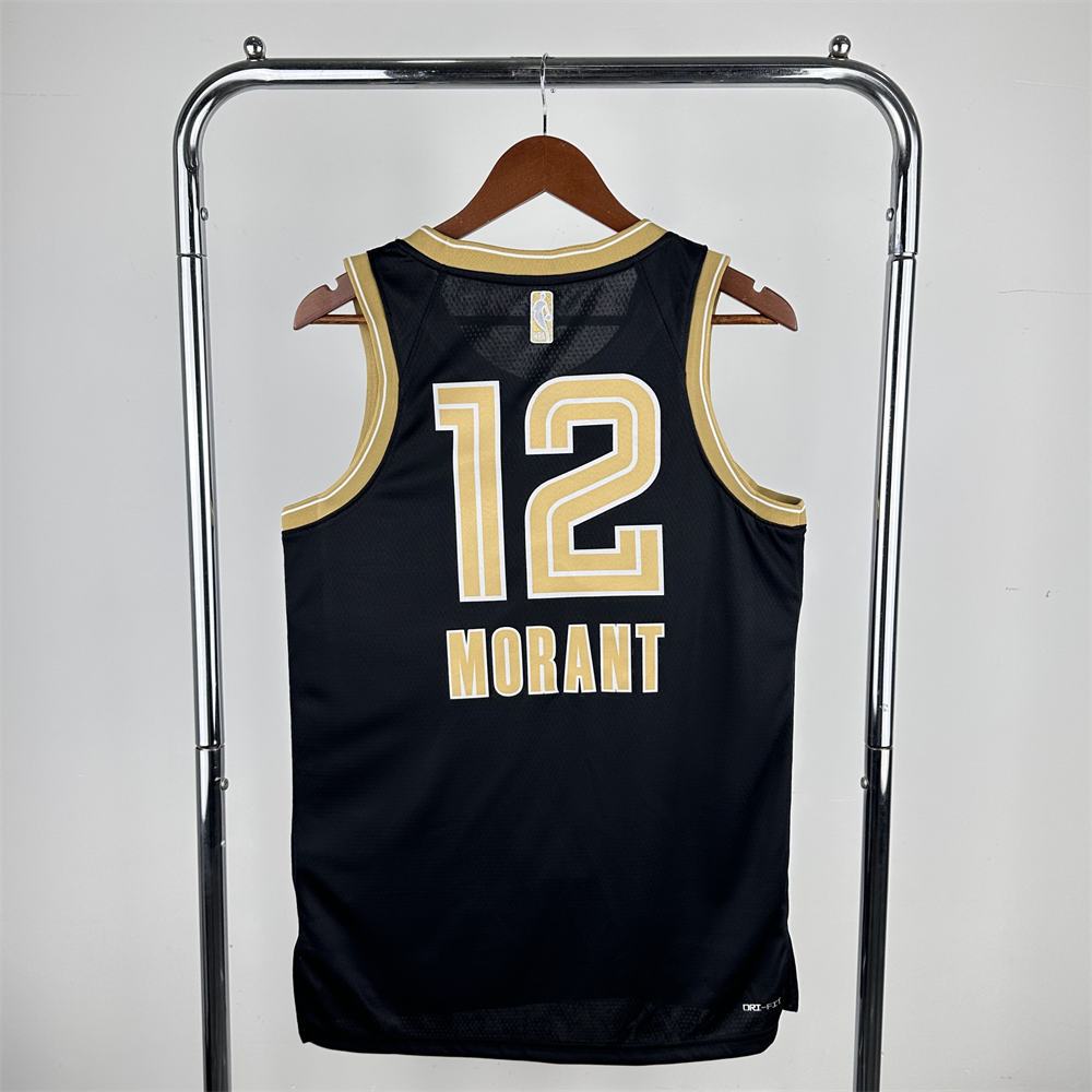 NBA Memphis Grizzies 2024 Honor Edition Black jersey MORANT#12 S-XXL