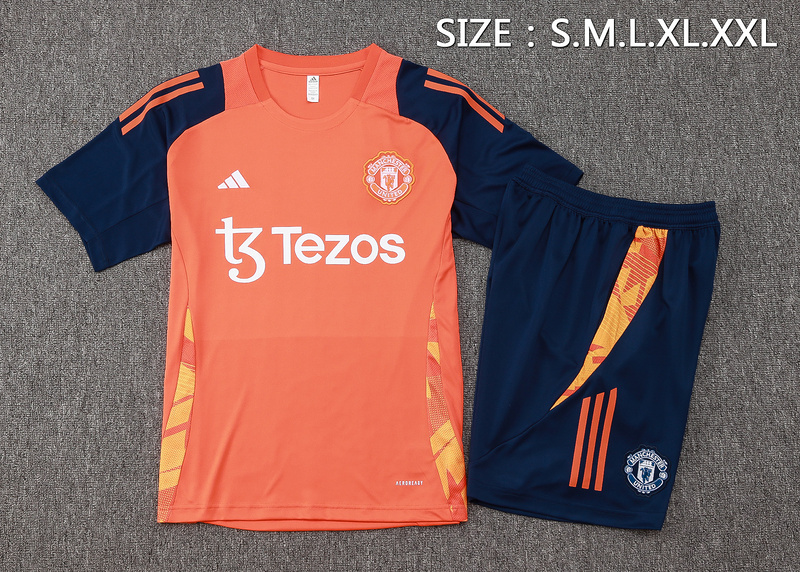 24/25 Manchester United Orange Training Set Shirt and Shorts