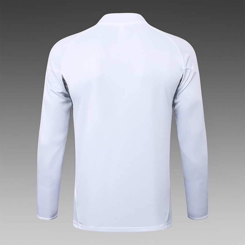 202526 Real Madrid White Long-sleeved half-pull training kit Football team kit