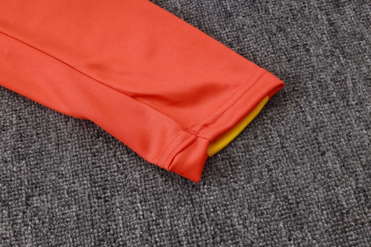 202526 Brazil Orange Long-sleeved half-pull training kit Football team kit
