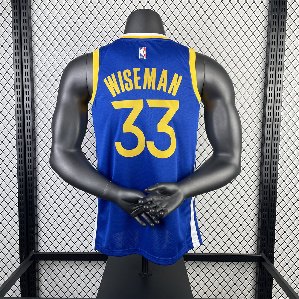 NBA Golden State Warriors 2023 V-Neck Blue Jersey WISEMAN#33 S-XXL