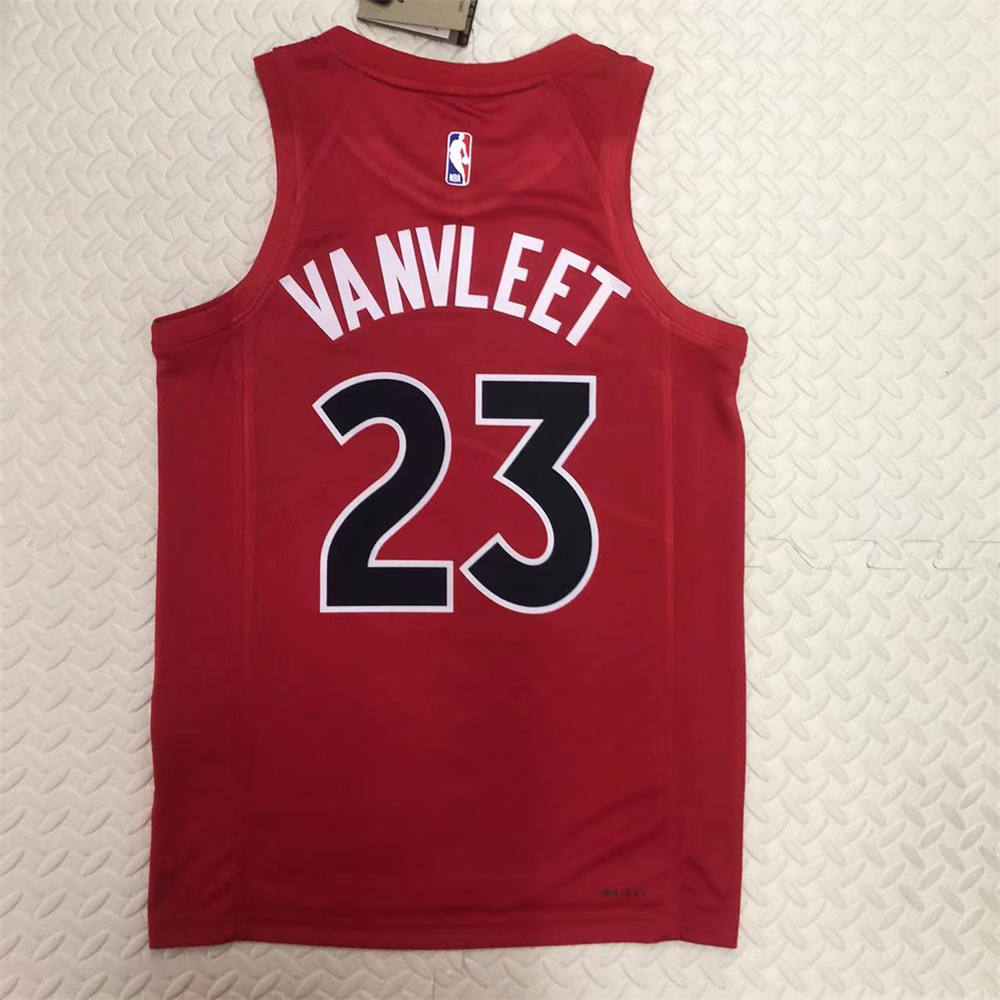 NBA Toronto Raptors V-Neck Red Jersey VANVLEET#23 S-XXL
