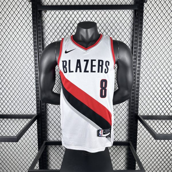 NBA Portland Trail Blazers 2023 V-Neck White jersey AVDIJA#8 S-XXL