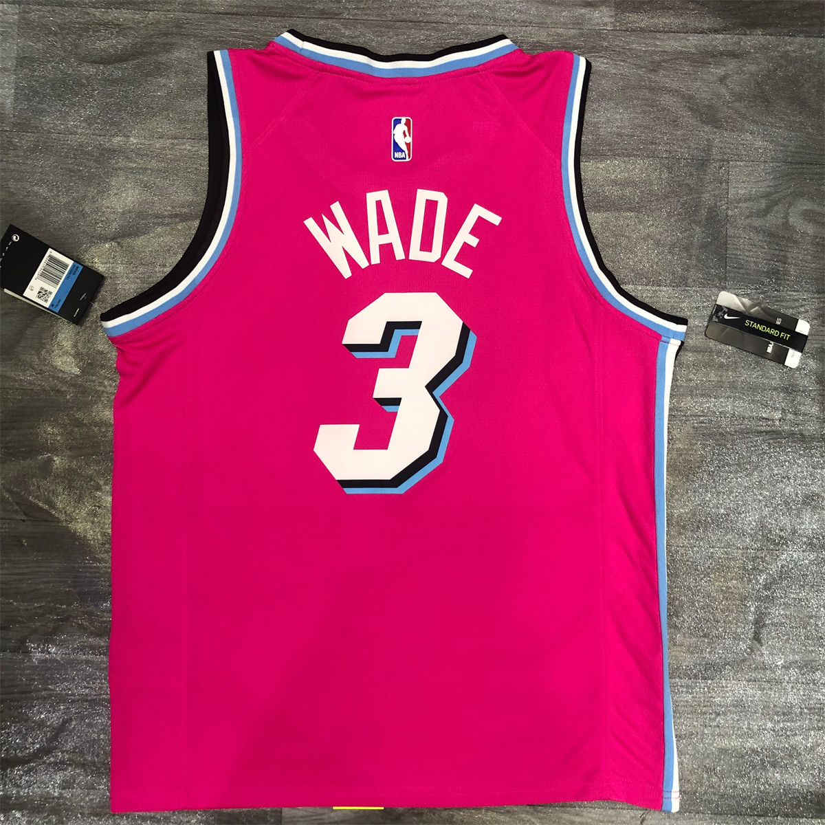 NBA Miami Hearts round neck Pink Jersey WADE#3 S-XXL