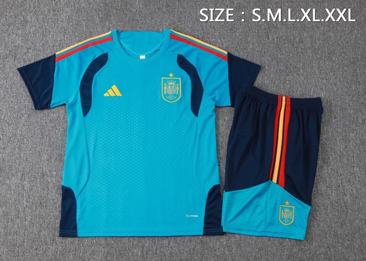 2026 Spain Turquoise Training Set Shirt and Shorts