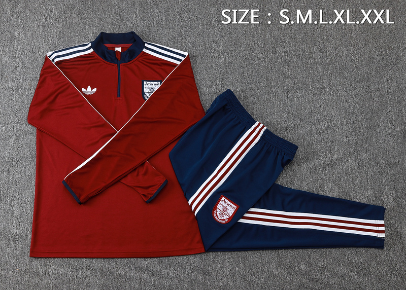 202526 Arsenal maroon Long-sleeved half-pull training kit Football team kit