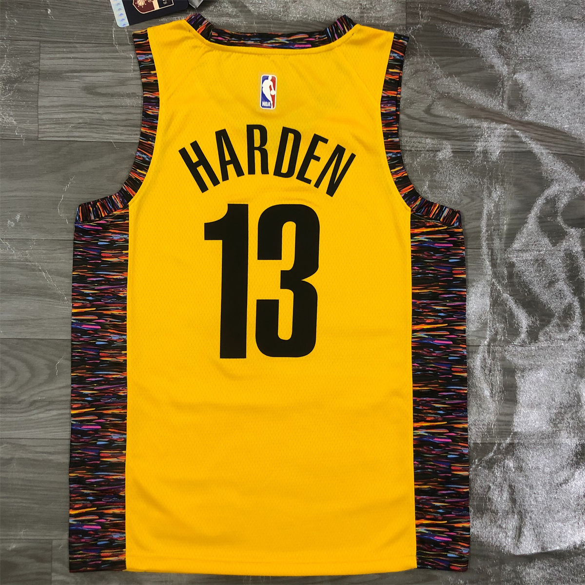 NBA Brooklyn Nets V-Neck Yellow Jersey HARDEN#13 S-XXL