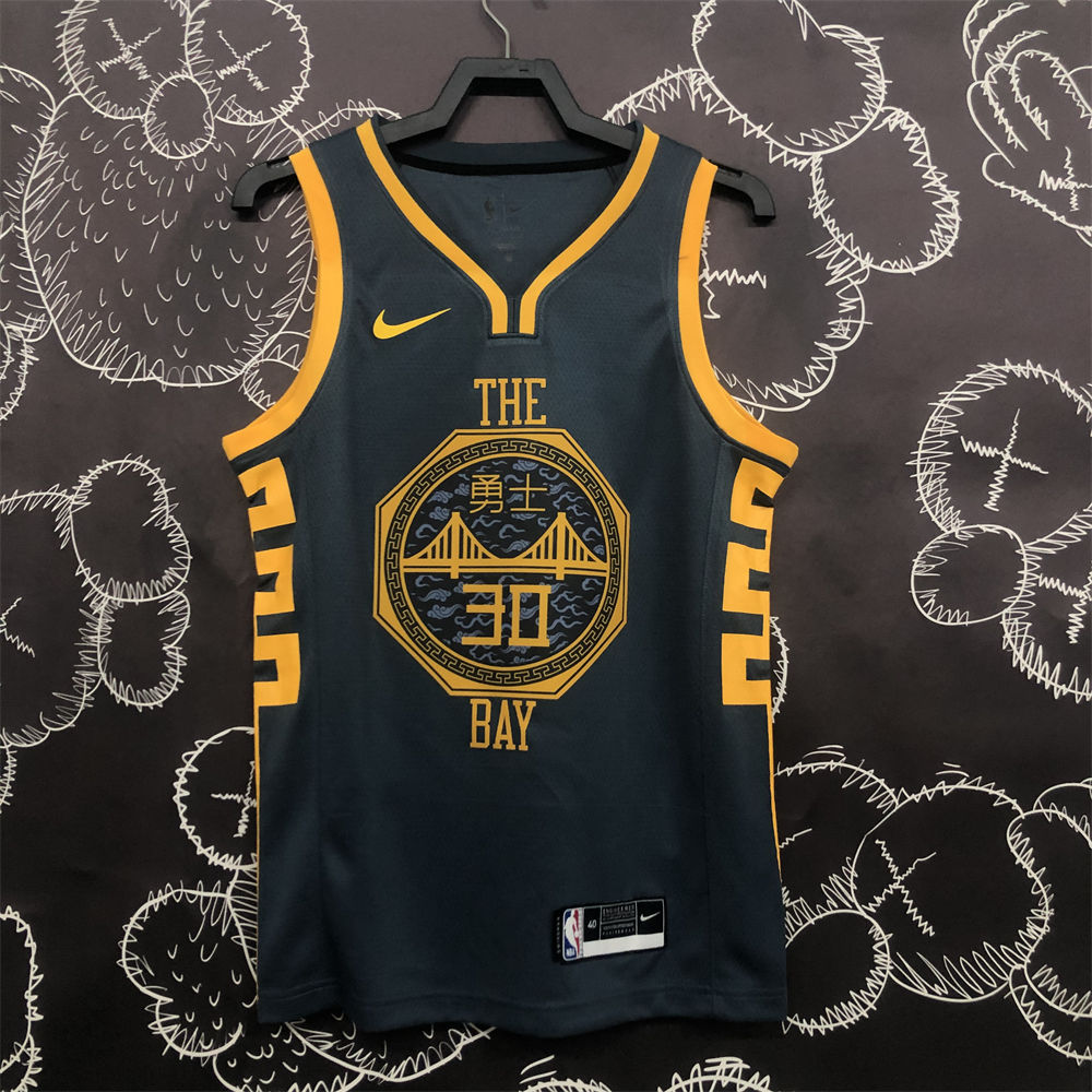 NBA Golden State Warriors V-Neck Black Jersey S-XXL