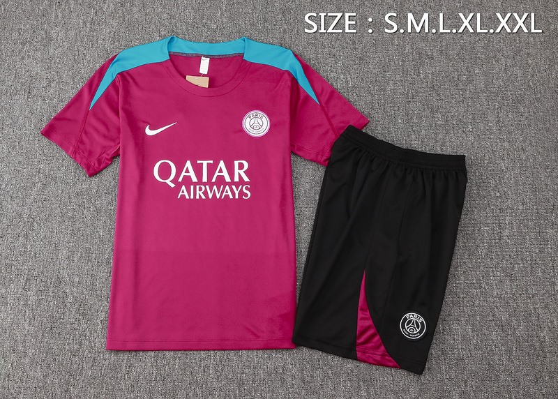24/25 Psg purplish red Training Set Shirt and Shorts