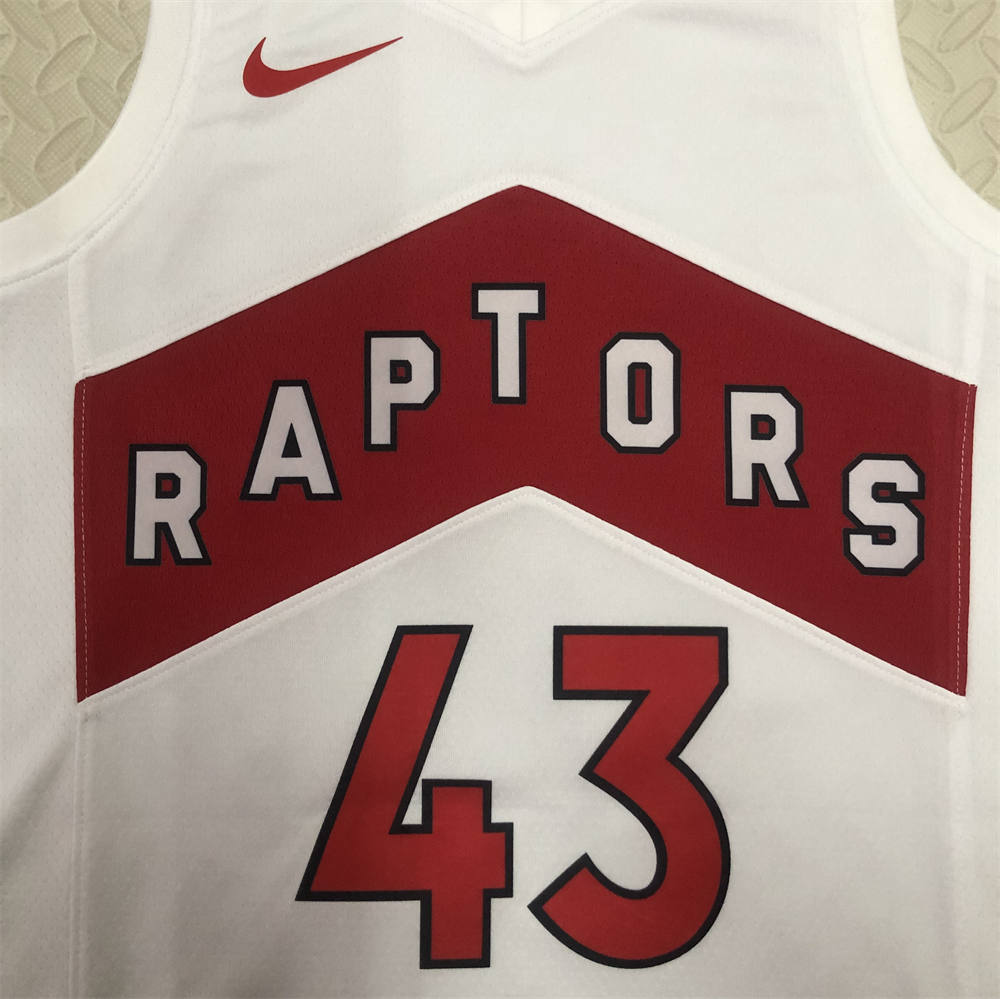 NBA Toronto Raptors V-Neck White Jersey SIAKAM#43 S-XXL